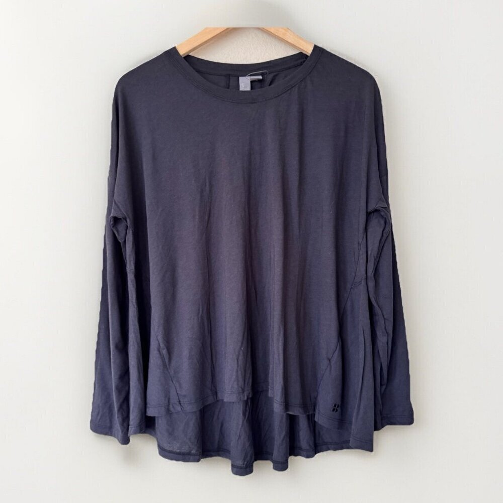 Sweaty Betty Long Sleeve Black T Shirt Size 12 Large Athleisure